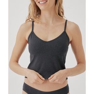 ✨NWT✨ PACT Women's Everyday Shelf Bra Cropped Camisole in Charcoal Heather Sz M
